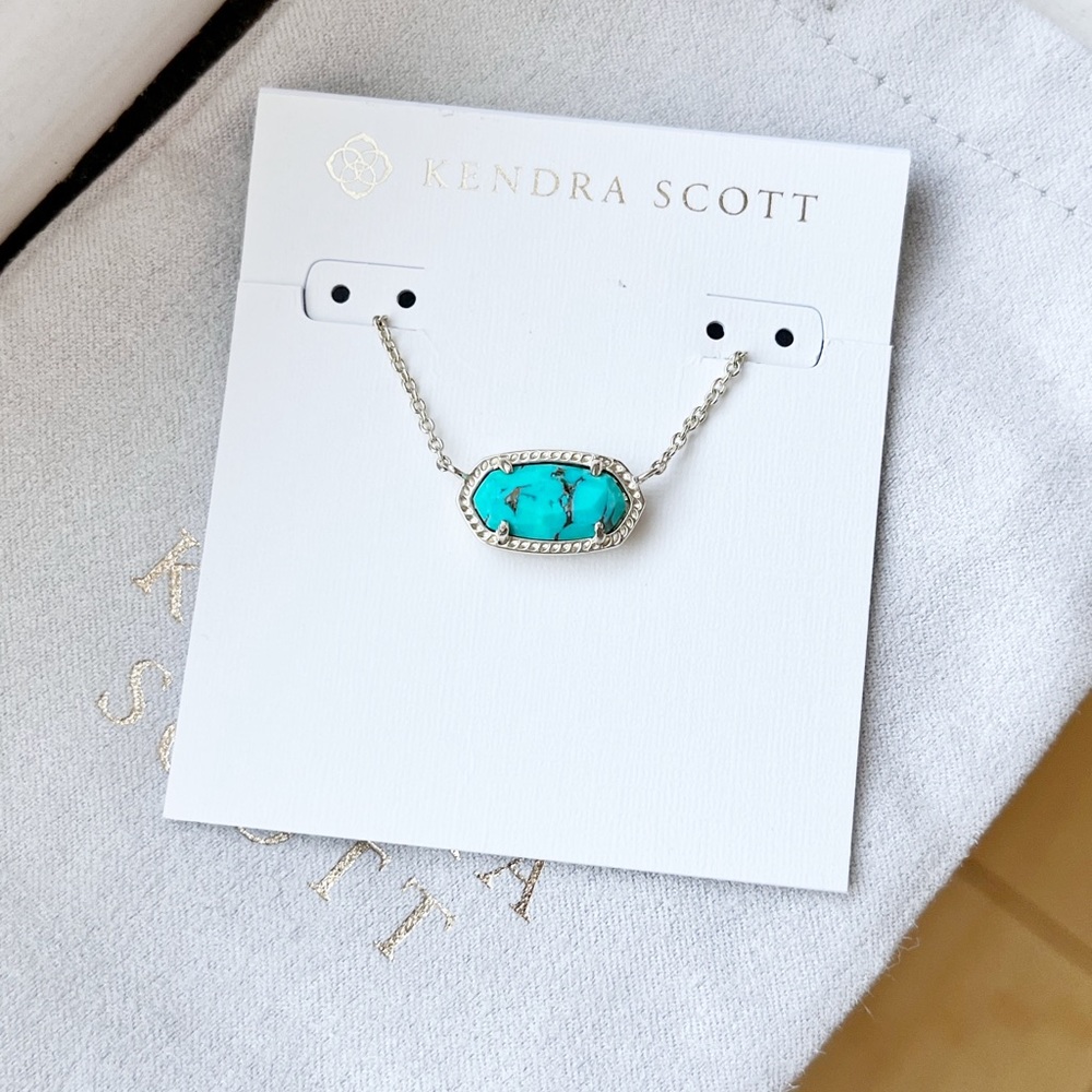 EUC KENDRA SCOTT GOLD ELISA NECKLACE bronze veined teal magnesite